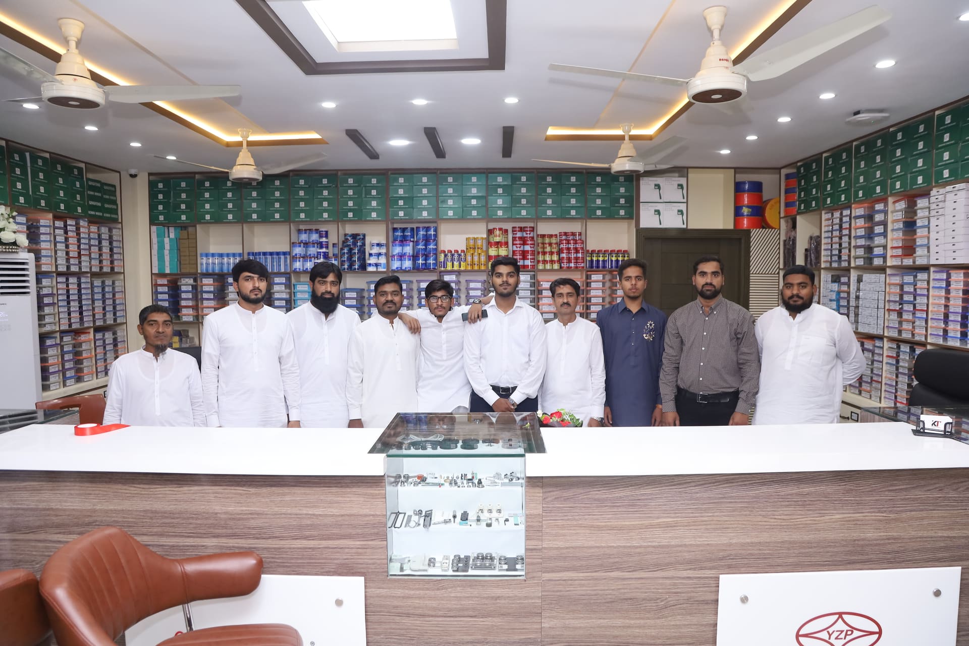 Khalil Traders team at the main counter in Faisalabad
